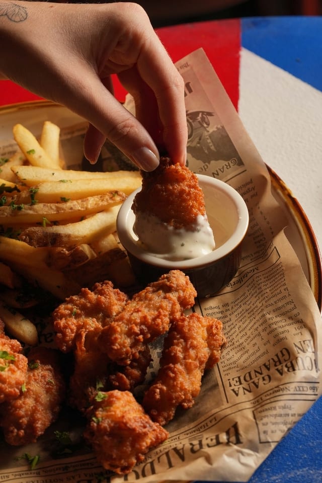 Chicken Wings and Fries.