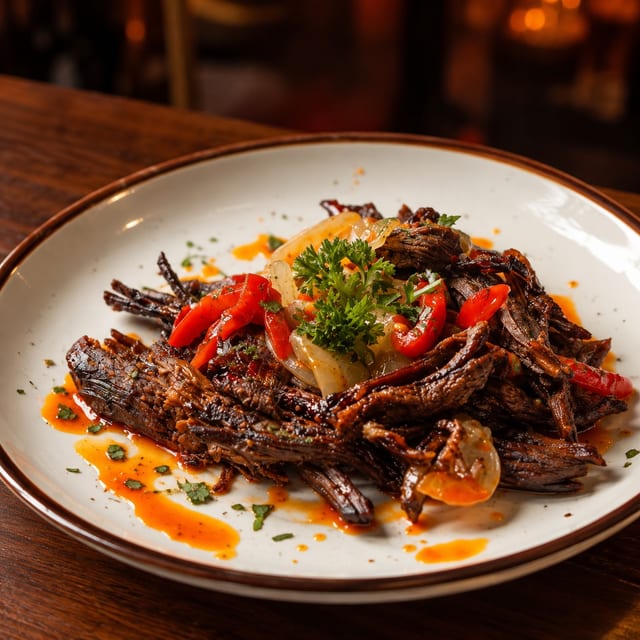 Braised Flank Steak (Vaca Frita a la Campesina).
