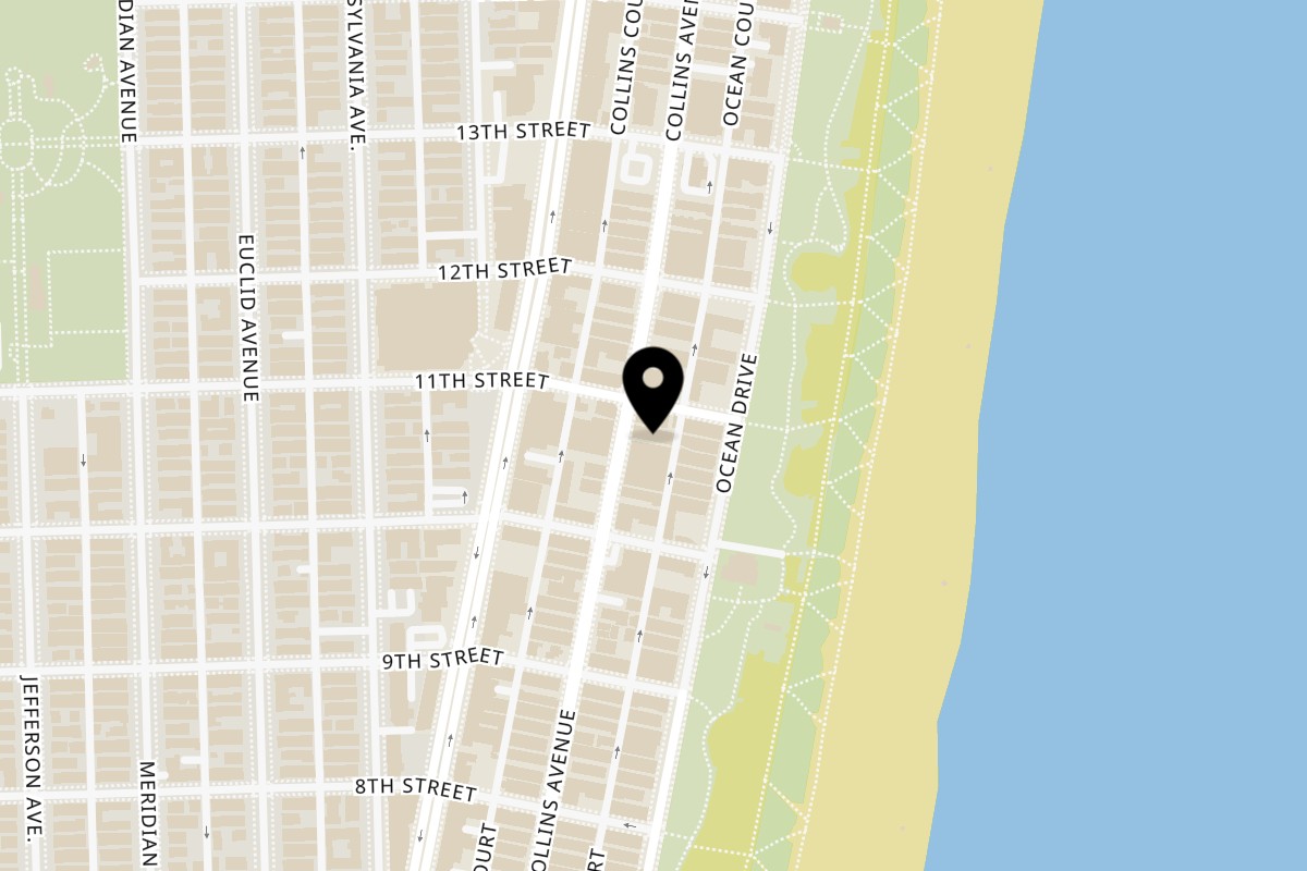 Map showing the location of Little Havana on 1051 Collins Ave in Miami Beach